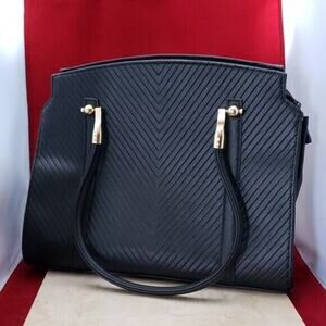 Large Black Bag/Tote with Shoulder Strap & Gold Tone Hardware